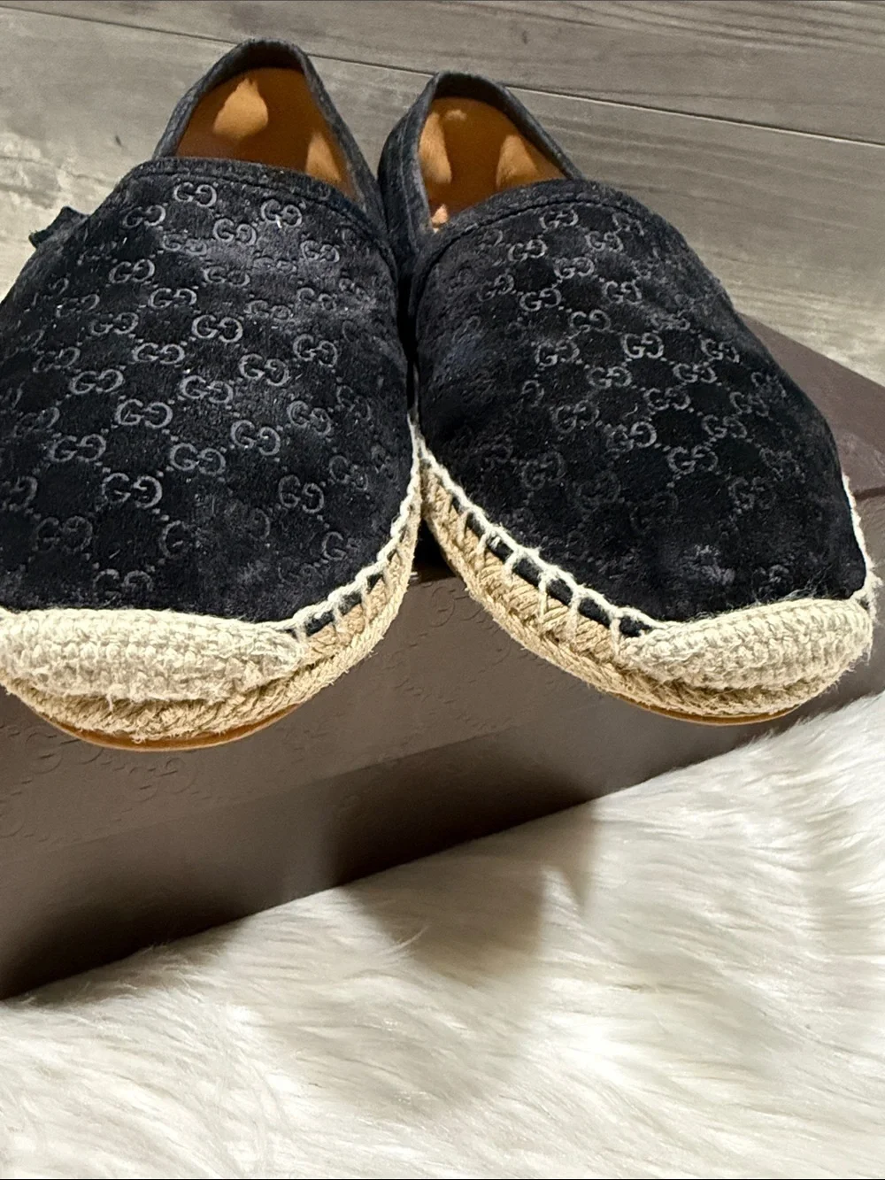 GUCCI Micro Guccissima Suede Espadrilles